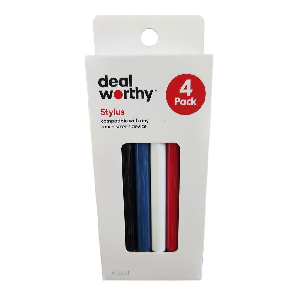 Dealworthy 4-Pack Stylus Pens Multipack Set for Touchscreens - New